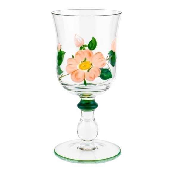 4 Villeroy & Boch Wildrose Wine Glasses - Rare Find